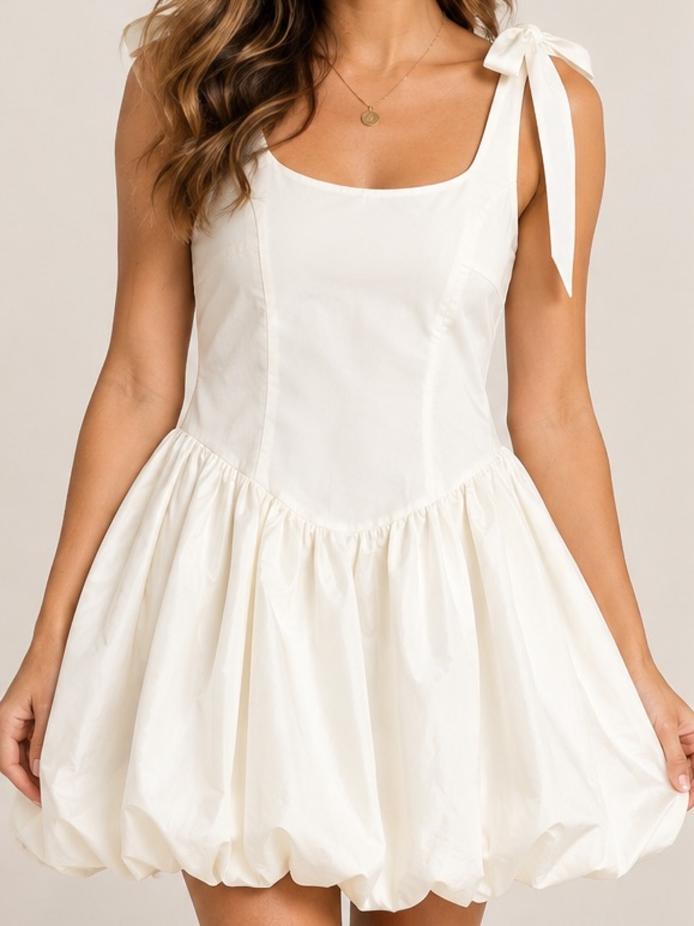H&M Tie-Shoulder Bubble Hem Dress